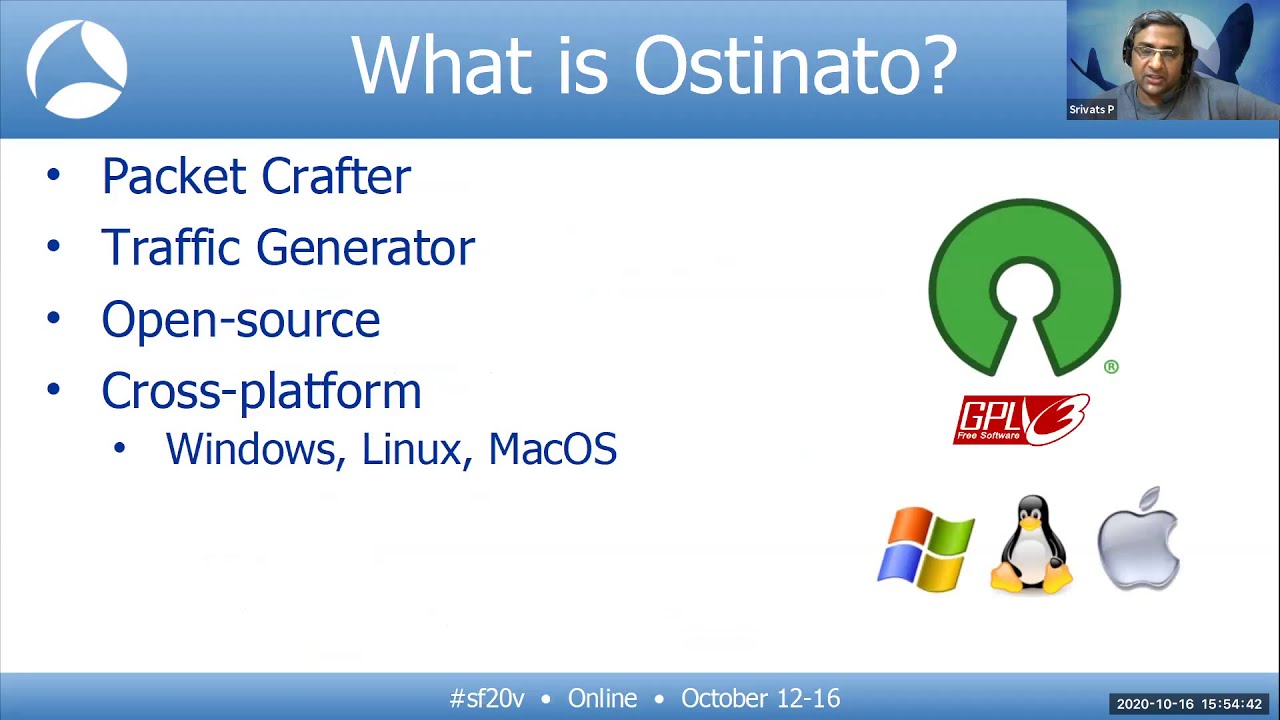 SF20V - 21 Ostinato - craft packets, generate traffic (Srivats P)