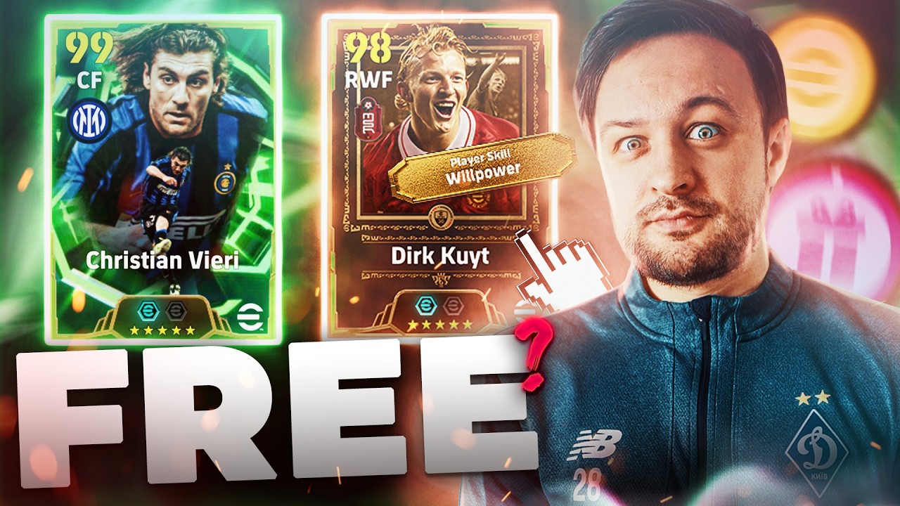 Free 300 coins, WILLPOWER epic & discount for VIERI | eFootball update