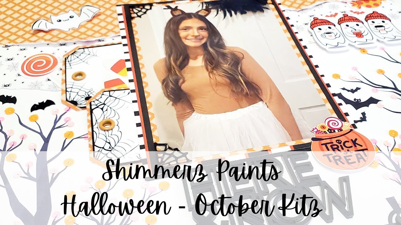 Shimmerz Paints - Halloween Scrapbook Layout