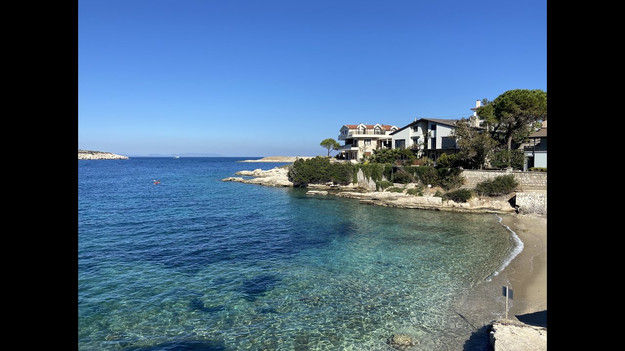 TURKEY BEACHES INCIRLIKOY BAY KARABURUN IZMIR MIDDLE DAY WAVE SOUND