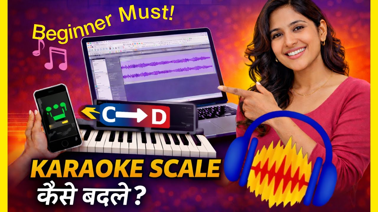 LAPTOP में कराओके SCALE आसानी से कैसे बदलें ? How To Use AUDACITY ? PITCH