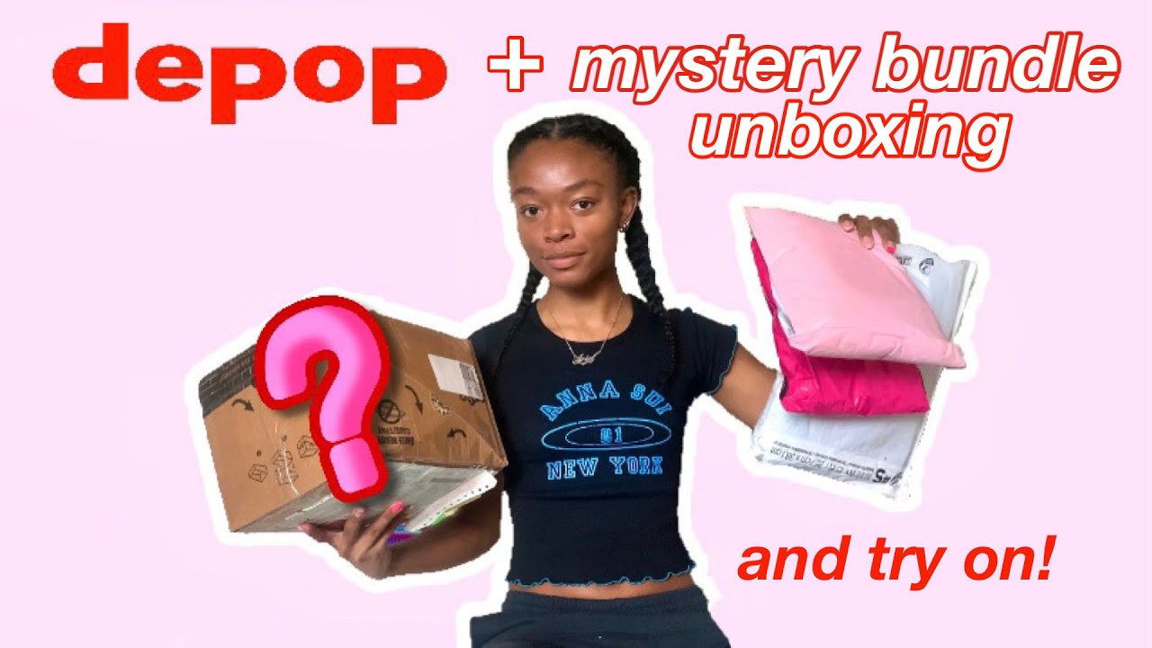 japanese thrift mystery bundle and depop unboxing + try on!