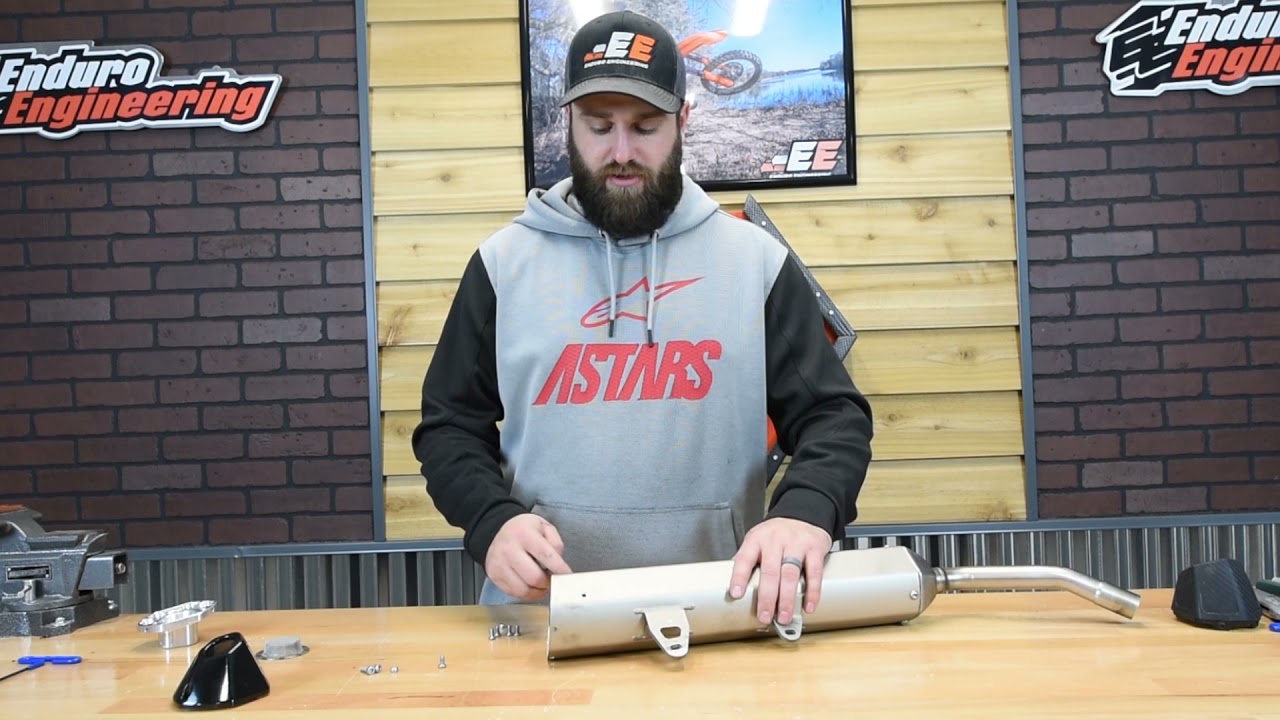 Enduro Engineering Installation process for the Sherco 2 Stroke Spark Arrestor End Cap