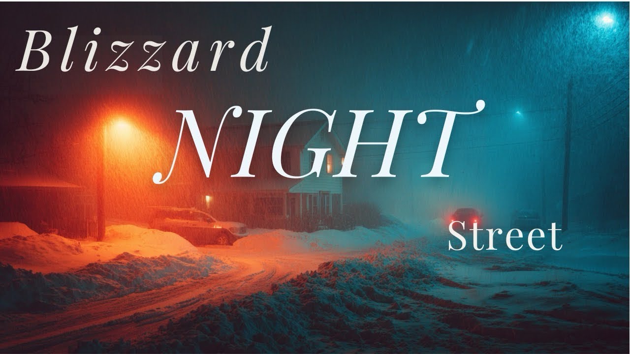 Snowy Night Street ❄️ Soft Blizzard Sounds for Deep Sleep (3 Hours)
