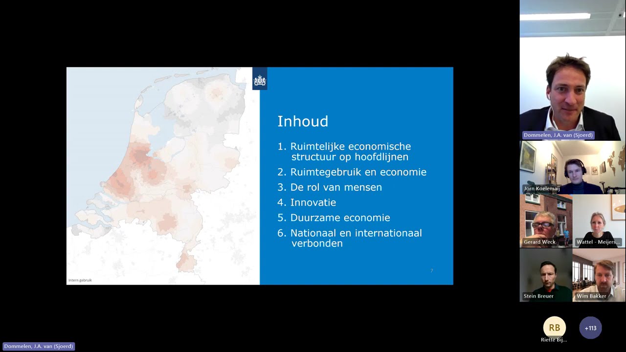 Lunchwebinar: Voortgang Programma Ruimte voor Economie en de Ruimtelijke Economische Verkenning