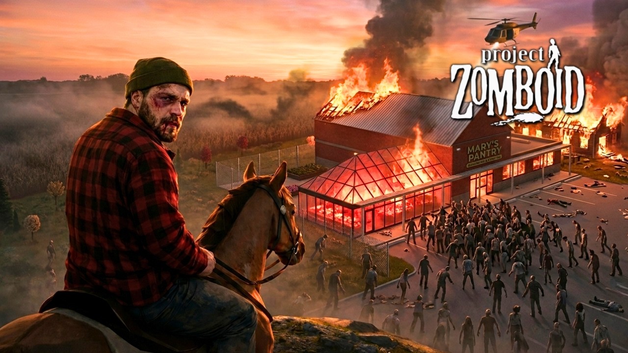PROJECT ZOMBOID – 8 DIAS VIVO, 600 ZUMBIS MORTOS… E AGORA TENHO CAVALOS | Build 42.14