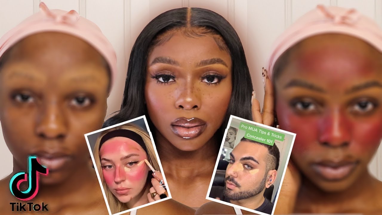 Black Girl Testing Viral TikTok MakeUp Hacks | Darkskin WOC MakeUp