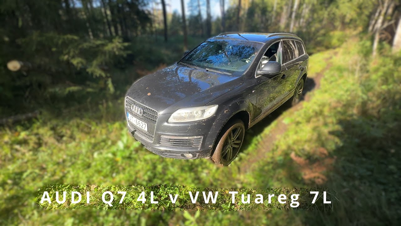 Audi Q7 v VW Tuareg - Pirmais meža brauciens