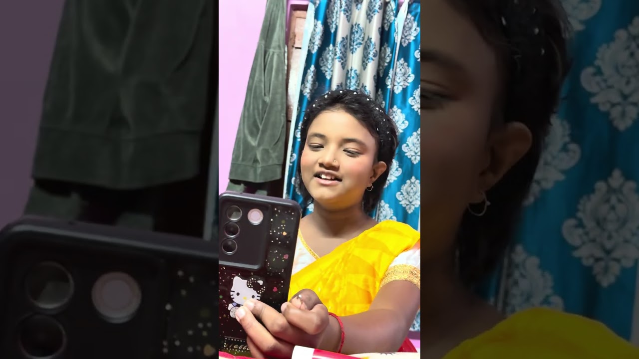 মেয়ের সরস্বতী পুজোর সাজ 🤣🤣 আর ওর বদমাসি দেখো 😑