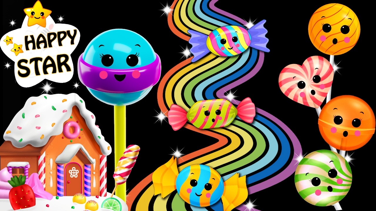 CANDYLAND | Baby Sensory | YUMMY Candy Summer Dance Animation! Happy Star Dancing
