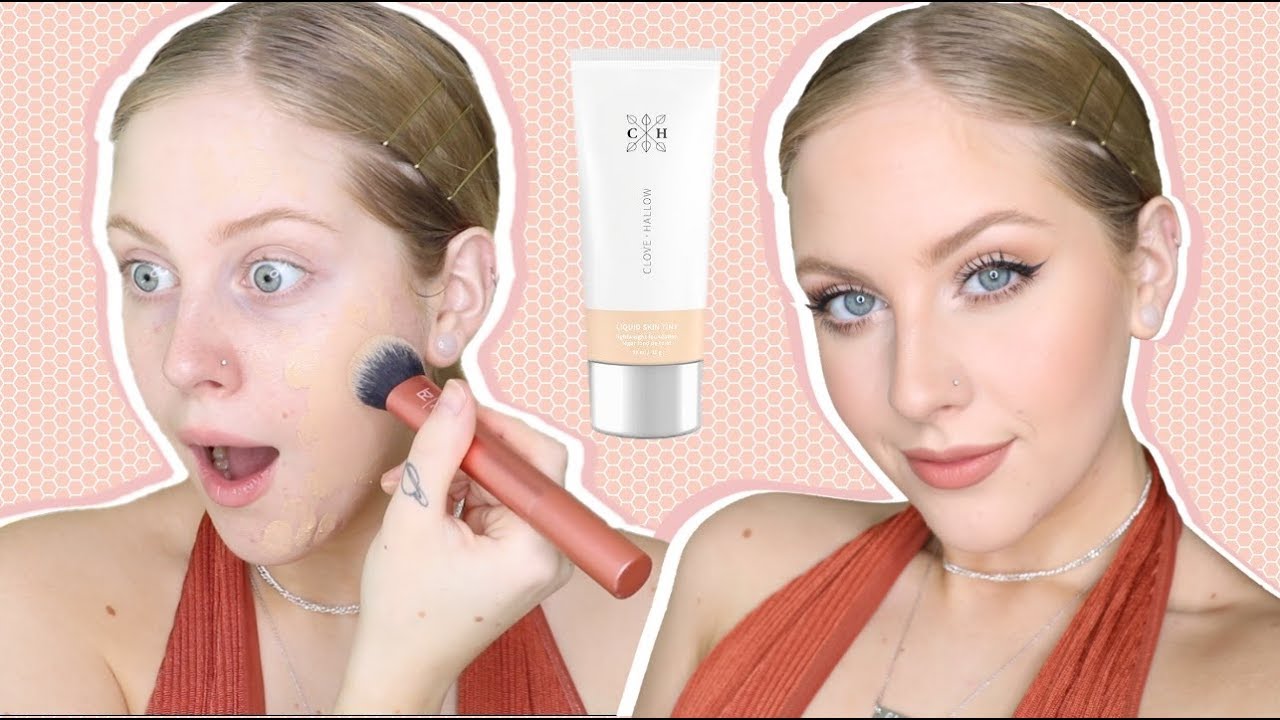 NEW CLOVE + HALLOW LIQUID SKIN TINT FOUNDATION | DEMO + WEAR TEST