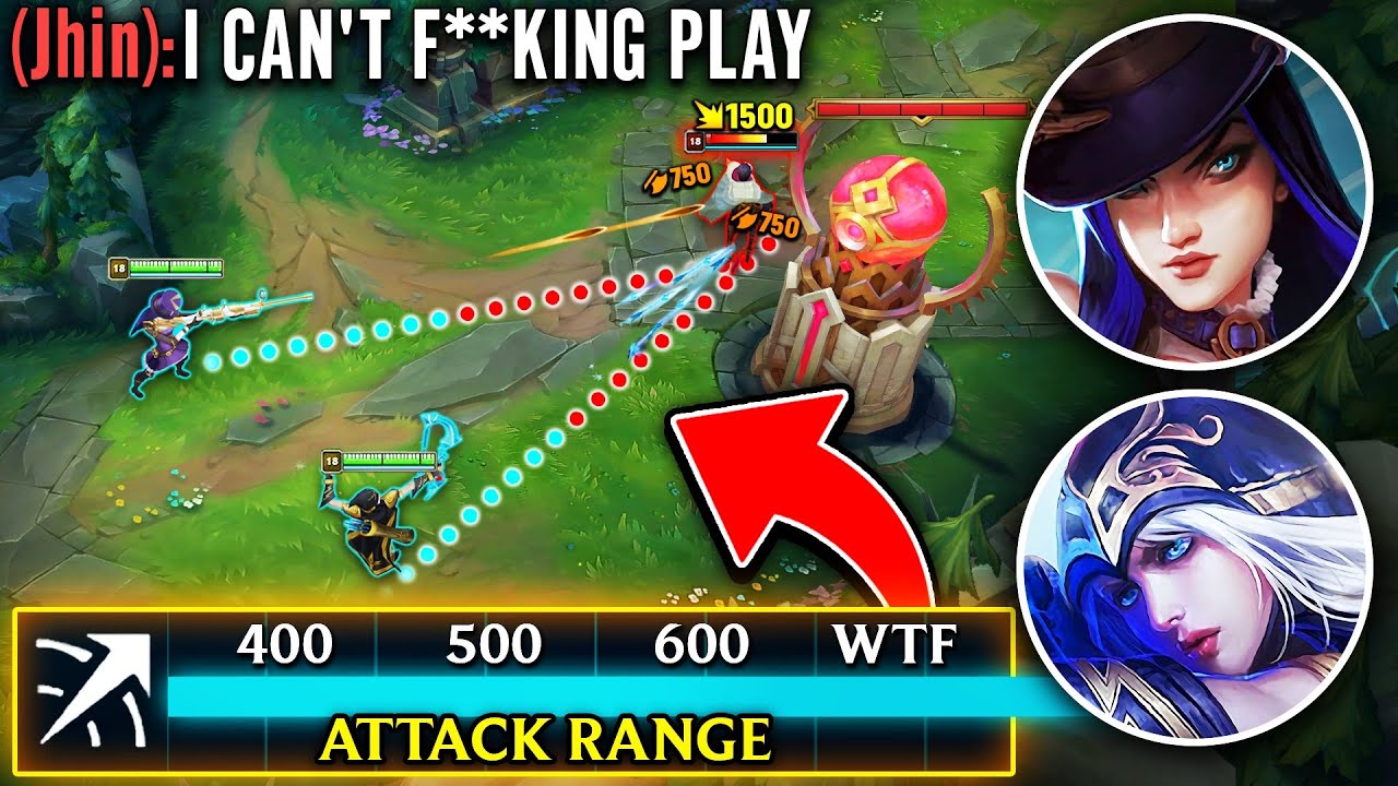 We played the LONGEST Range bot lane in existence... (THE JHIN WAS RAGING LOL!)