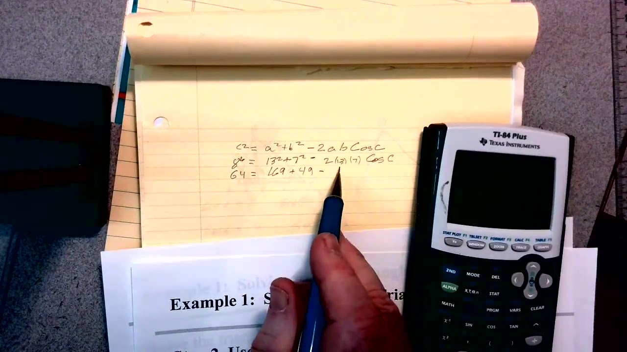 YT 50 Precalculus use Law of Cosines or Law of Sines Power Point Slide Example