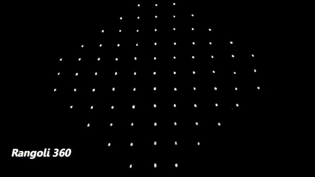 Daily Rangoli 11X3X3 dots #56 | Easy rangoli | Kolam designs | Muggulu rangoli | Rangoli 360