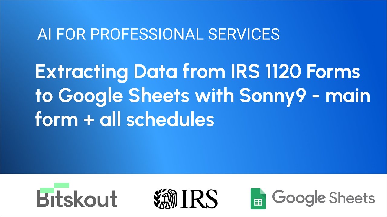 Extracting data from IRS 1120 forms to Google Sheets with Bitskout