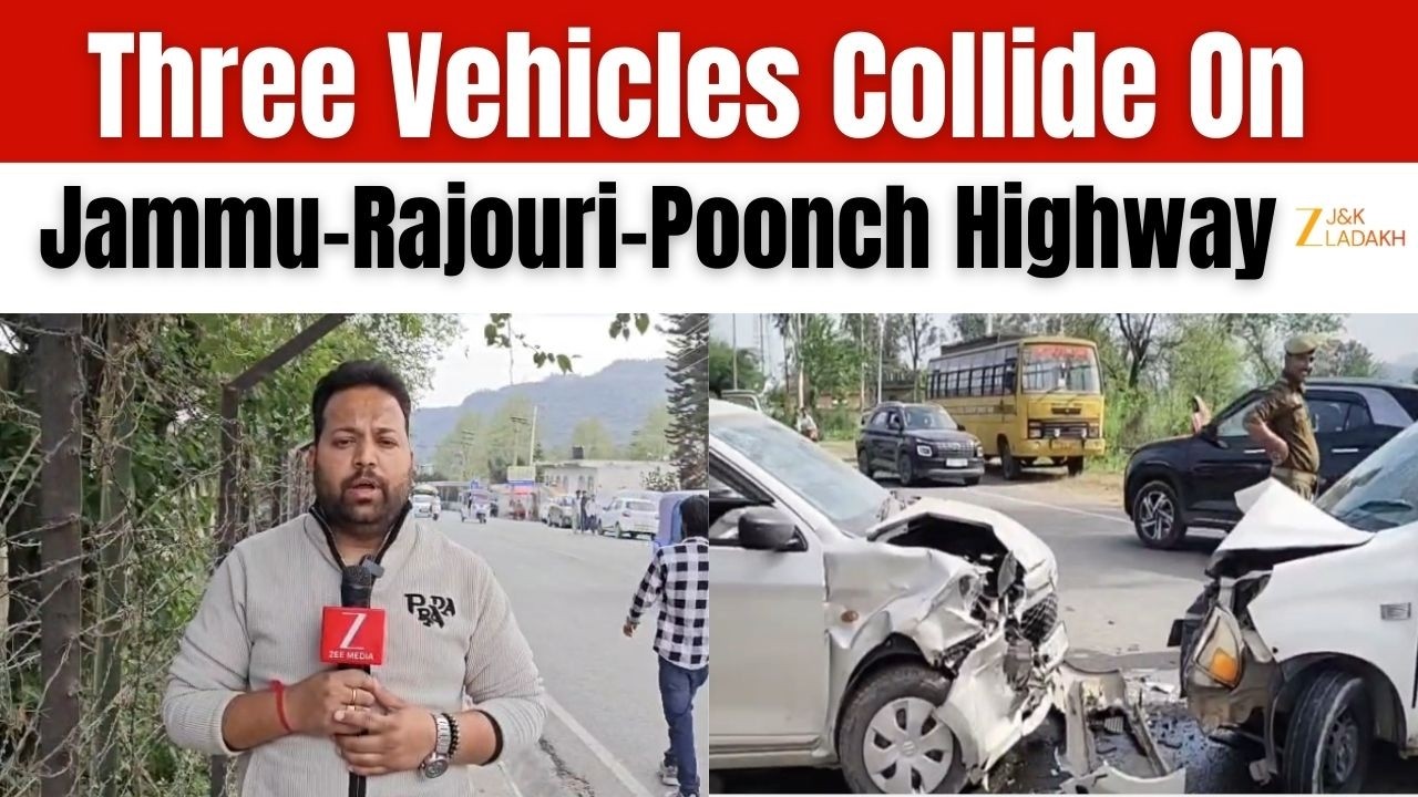 Three Vehicles Collied With Each Other At Jammu Rajouri Poonch Highway, 4 Persons Injured | J&K News