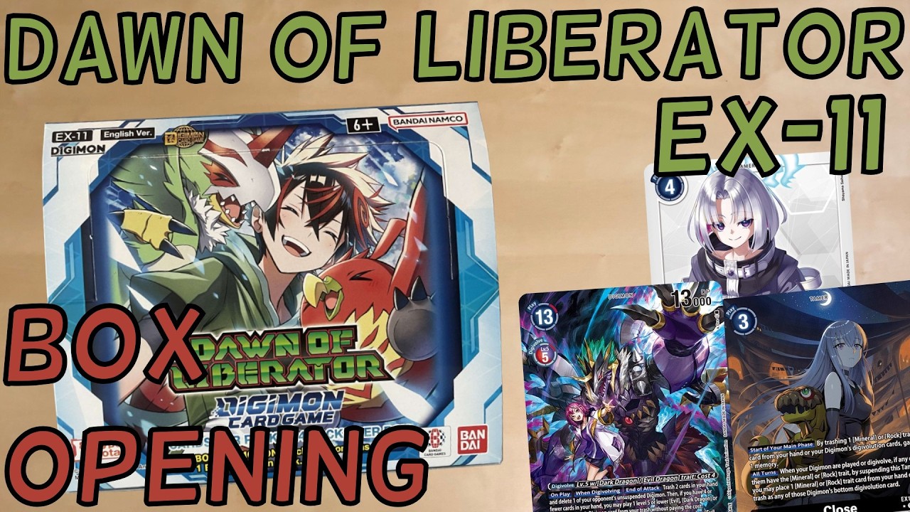 I Pulled my Chase Card! - Digimon TCG EX-11 Dawn of Liberator | Glowplasma