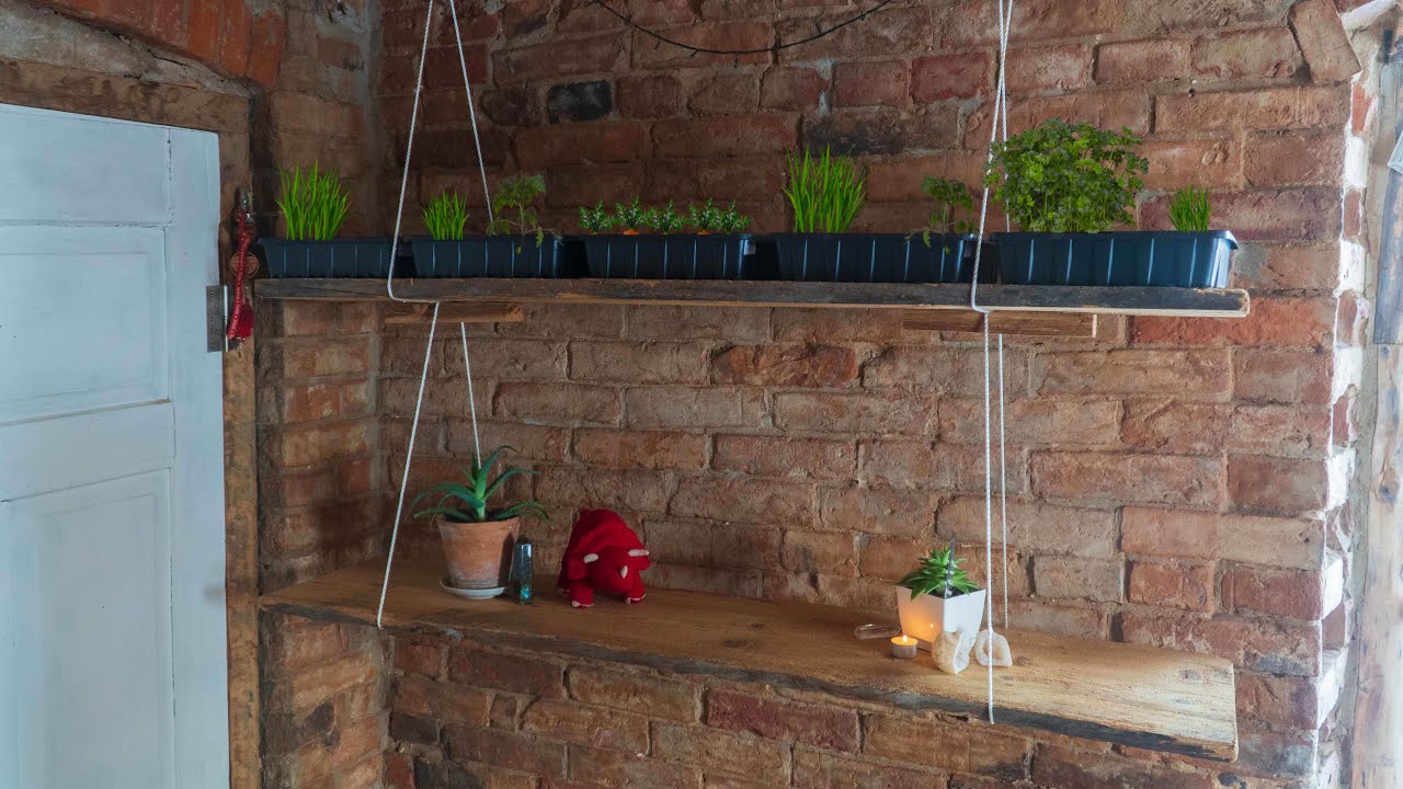 Hanging Rope Shelf | Indoor Veg Garden