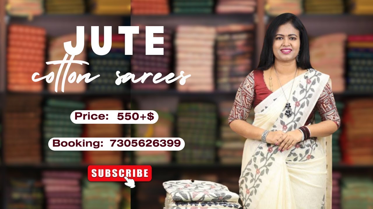 Jute cotton sarees @ 550+$ | Booking: 9443143352  | www.dsrsarees.com