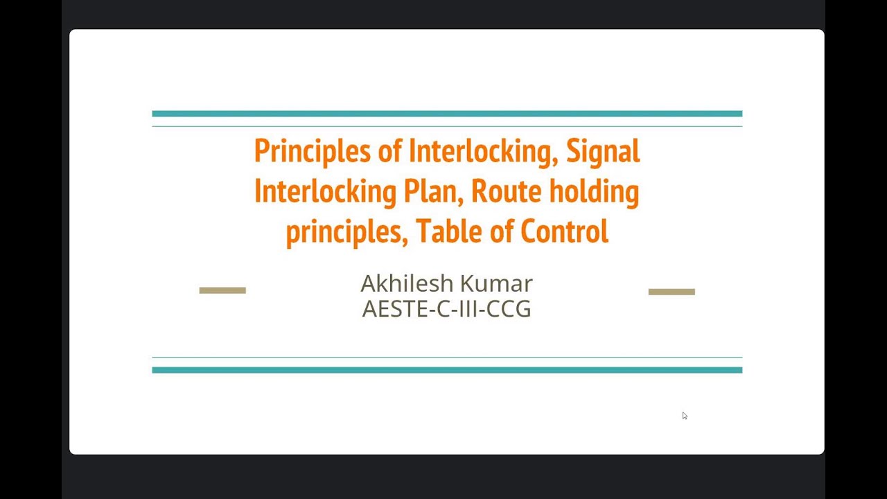 Principles of Interlocking, Signal Interlocking Plan, Route Holding Principles, TOC | Part -1 | S&T
