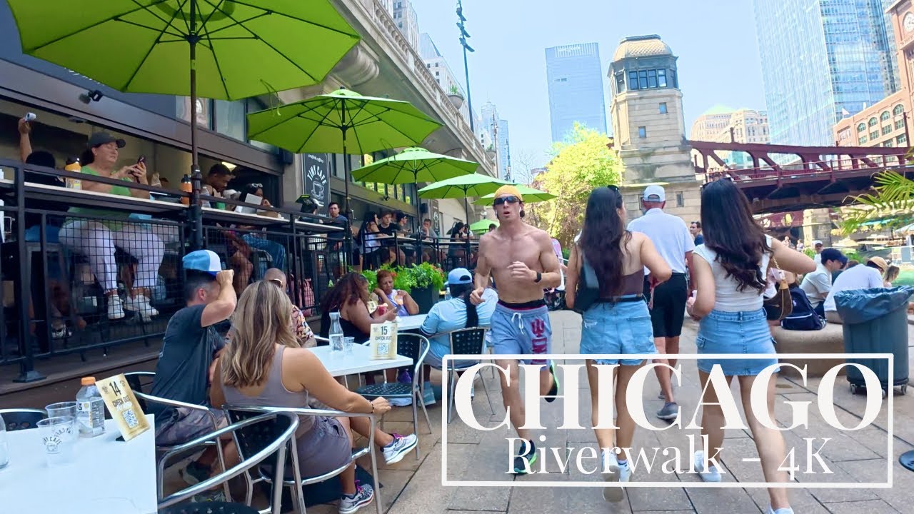 Chicago - Riverwalk - Walking Tour - 4K