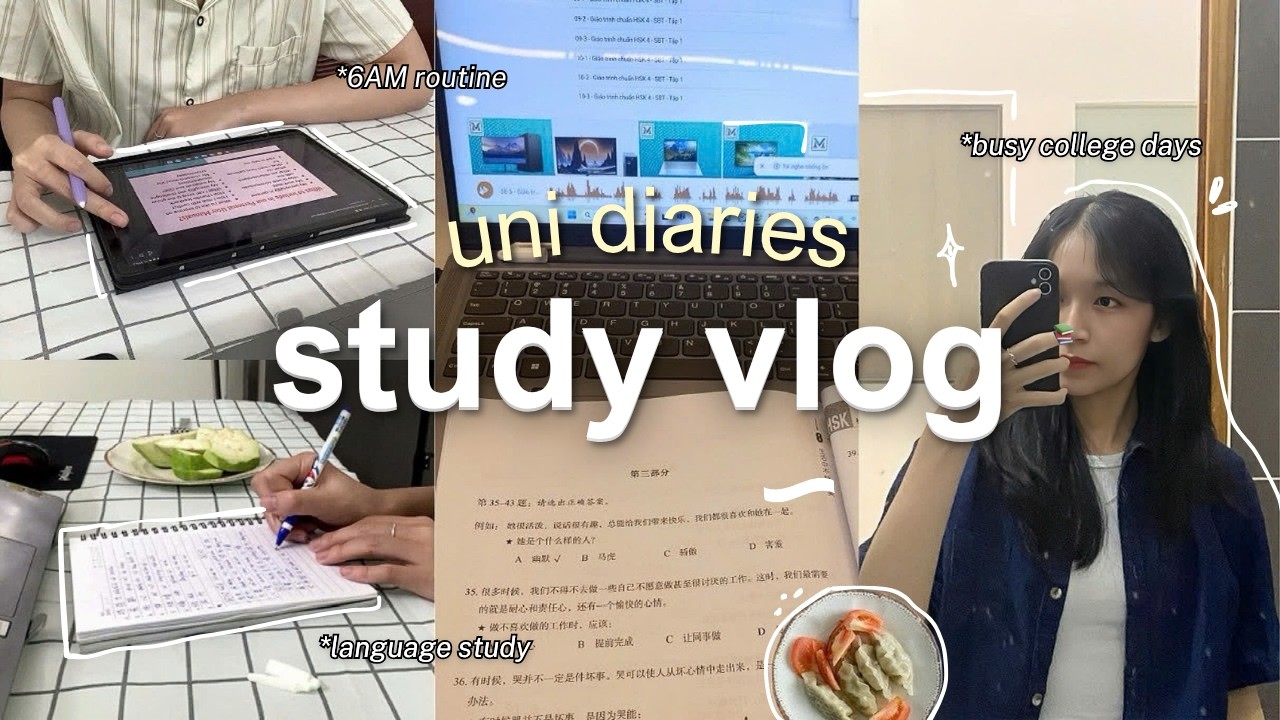 study vlog ⛓️ | 6AM routine, language learning & productive uni life