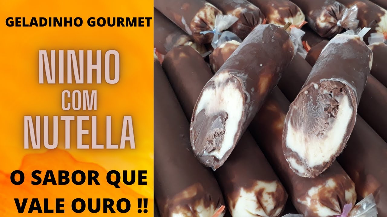 Curso  COMPLETO E GRATUITO de GELADINHO GOURMET sabor NINHO COM NUTELLA !!