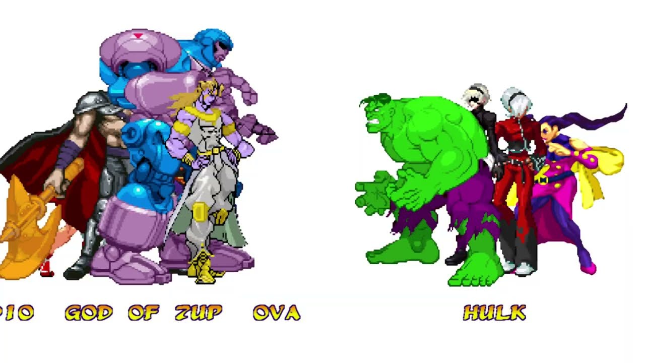 [4K] MUGEN: ETB – Dio God of 7up, Onslaught, Death adder, Mai vs hulk, 2B, Evil Ash, Rose