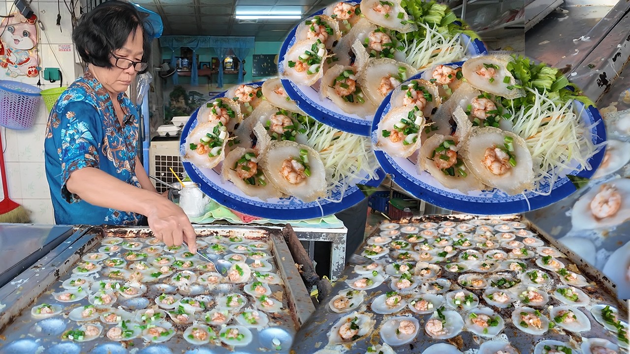 Quán Bánh Khọt Giòn Rụm Hải Sản Tôm Nhảy Tươi Rói 3.500đ/ Cái Chiên mỏi tay cũng không kịp bán