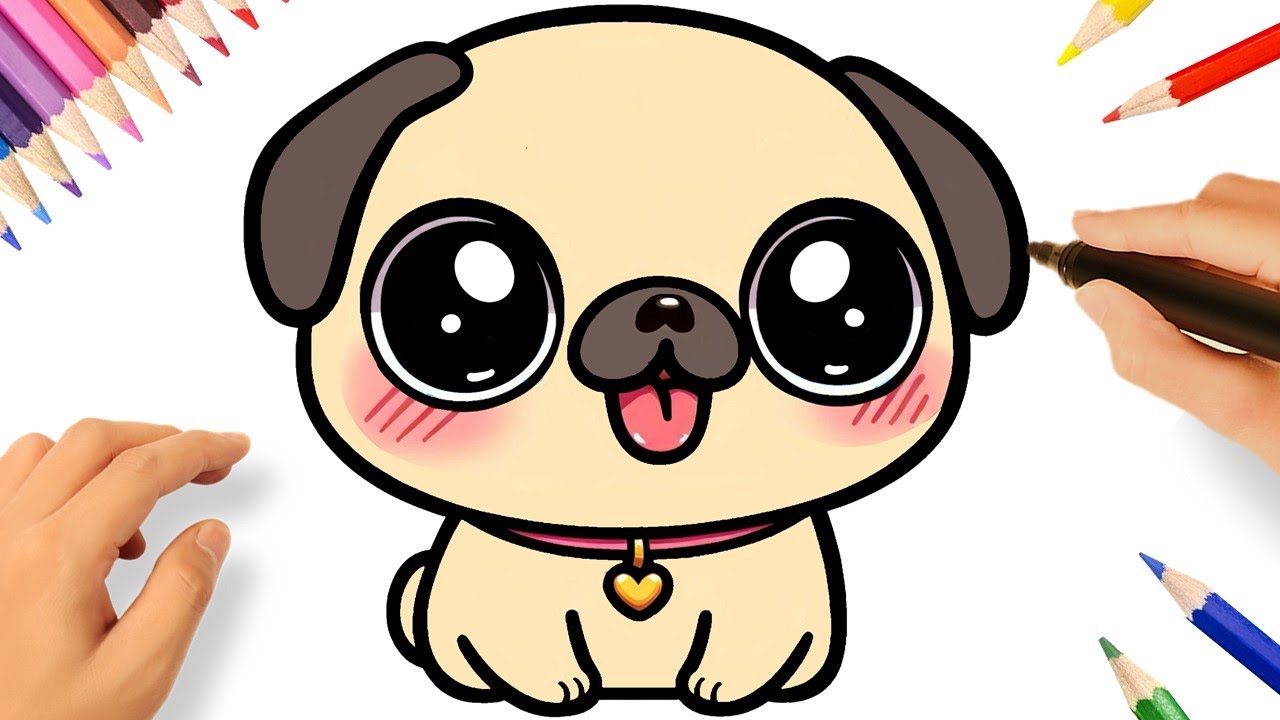 COMO DESENHAR um CACHORRINHO PUG FÁCIL