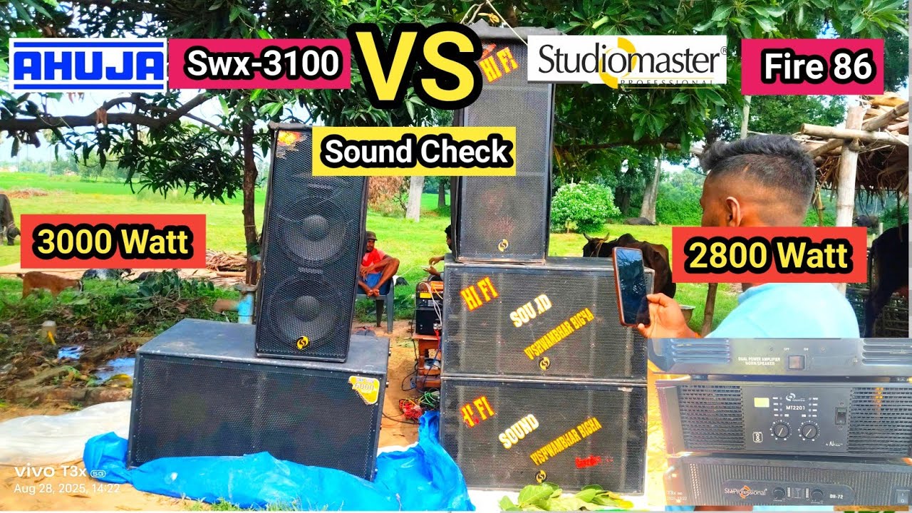 Ahuja Swx-3100 3000 watt VS Studiomaster Fire 86 2800 Watt Compare Sound Check Video #djtechbihar 