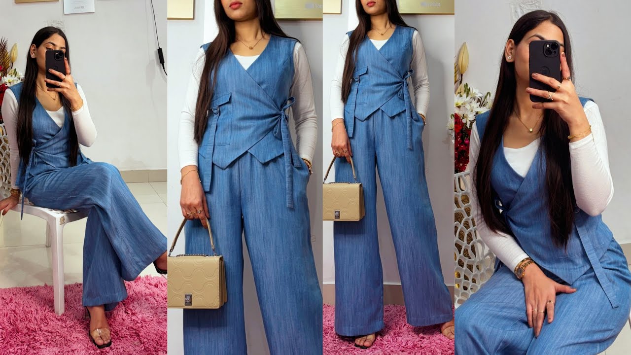 Trending stylish outfit designing ✨ waistcoat cutting and stitching | waistcoat stitching