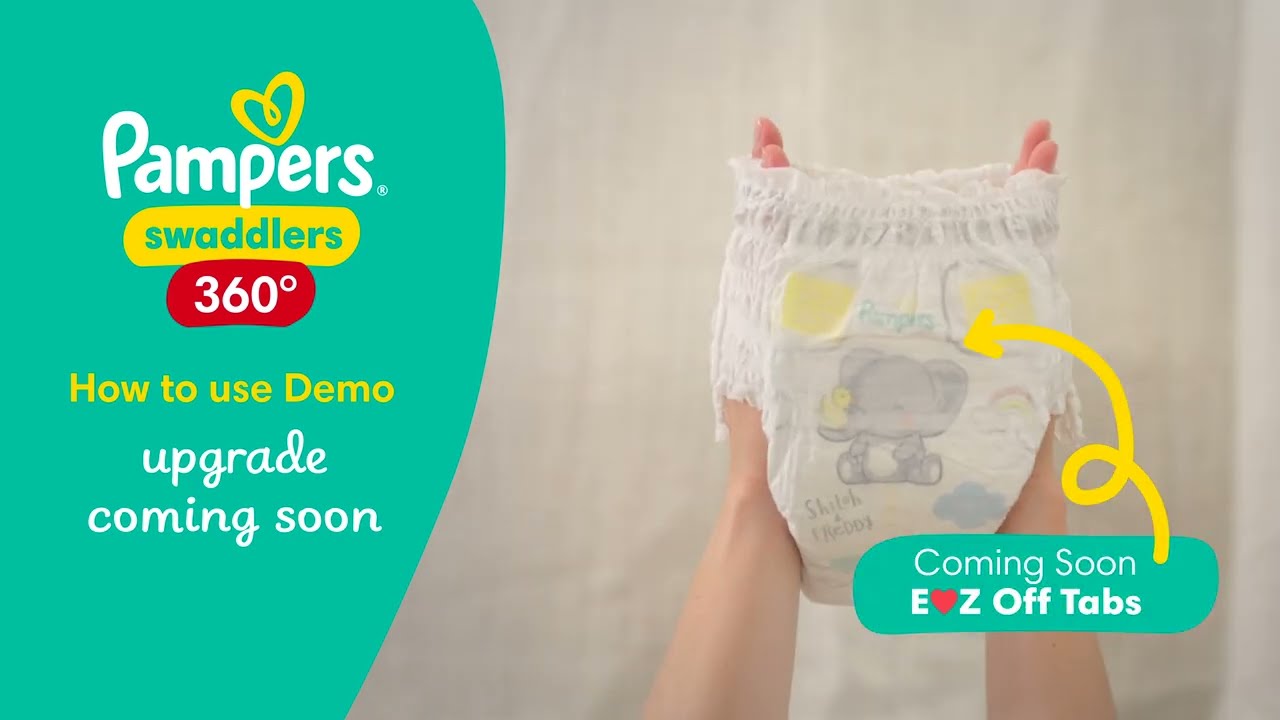 Pampers Swaddlers 360 Got an Upgrade! New E‪‪❤︎Z Off Tabs Usage Instruction Video