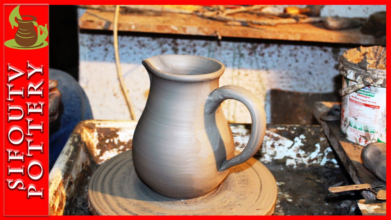 Pottery for Beginners - How to Make a Pottery Jug - Pottery making a Jug for wine