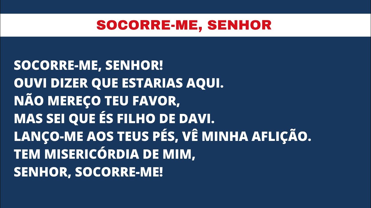Louvor - Socorre-me, Senhor - Jesus Vem!