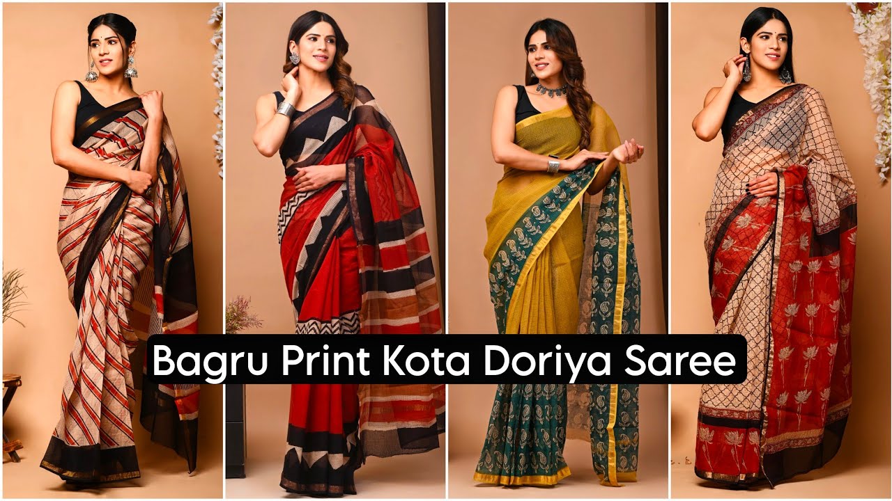 Bagru Print Kota Doriya Saree | Kota Doria Sarees 