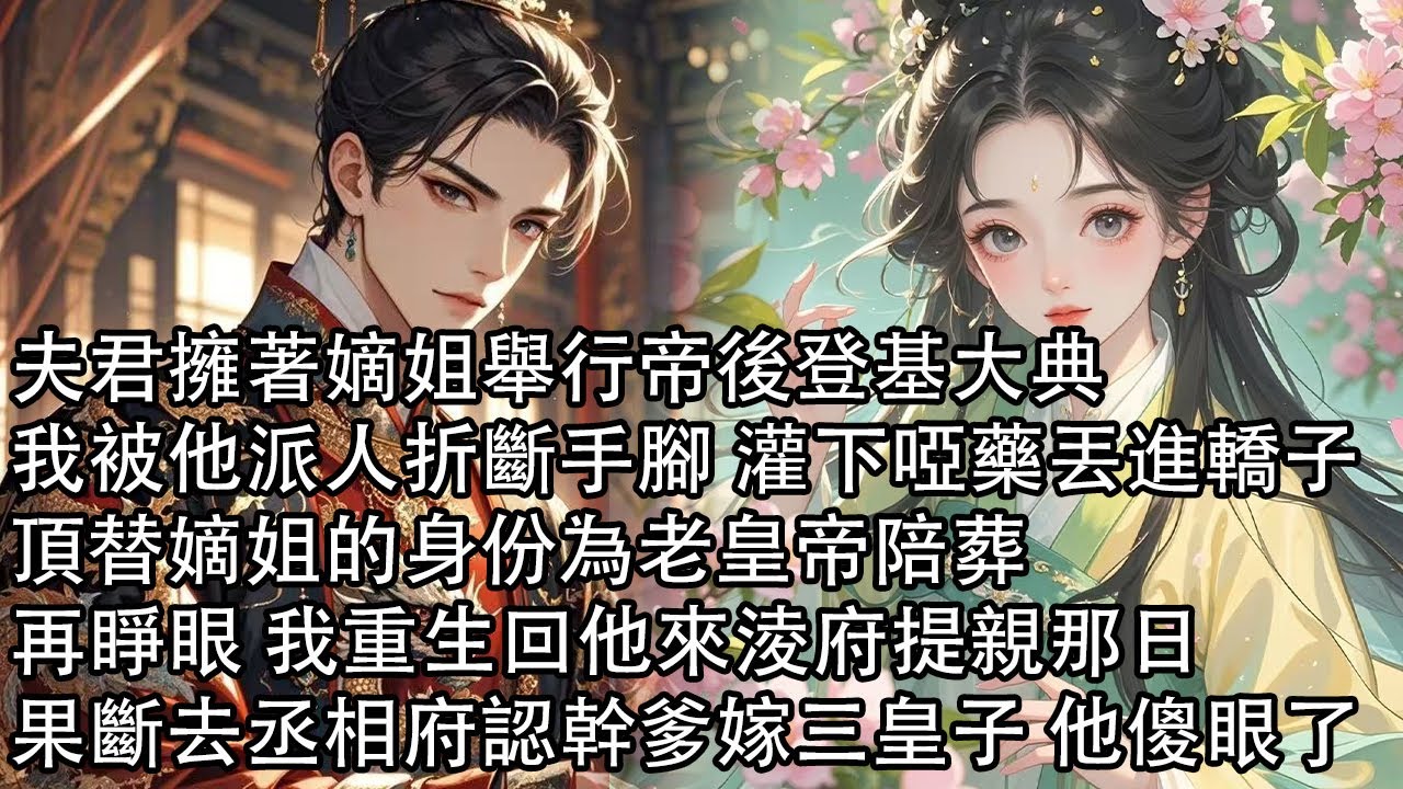 【一口氣看完】夫君擁著嫡姐舉行帝後登基大典，我被他派人折斷手腳 灌下啞藥丟進轎子，頂替嫡姐的身份為老皇帝陪葬，再睜眼 我重生回他來淩府提親那日，果斷去丞相府認幹爹嫁三皇子 他傻眼了