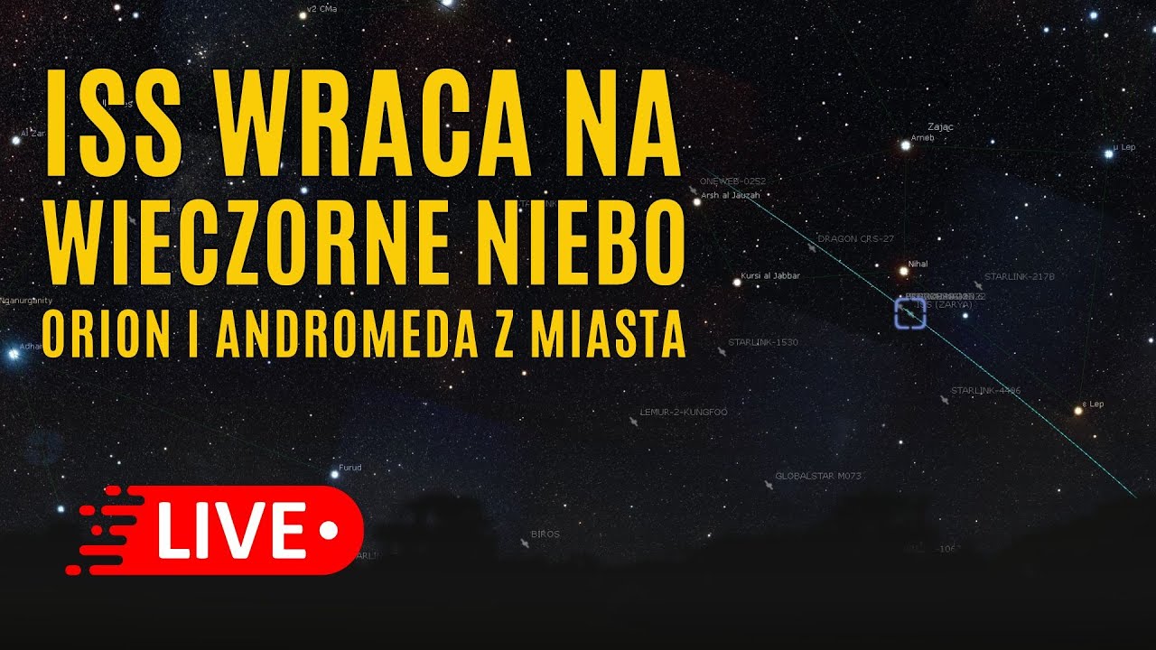 Orion i Andromeda z miasta. ISS wraca z przelotami nad Polskę
