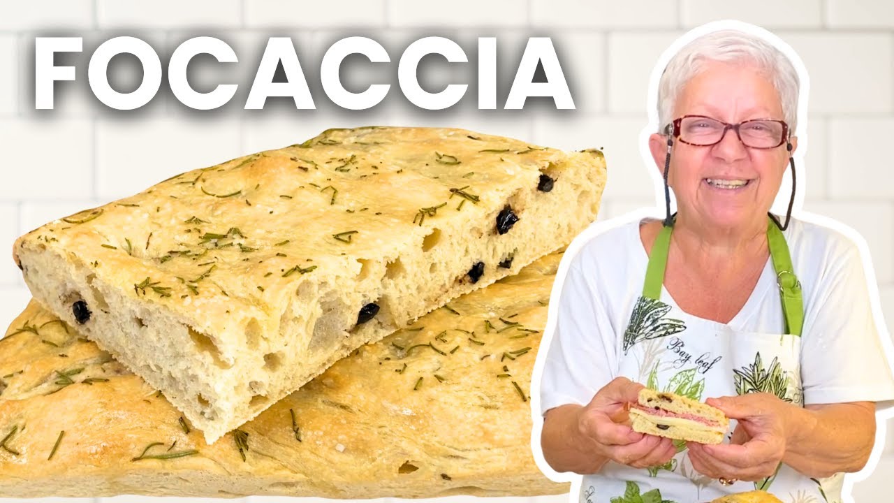 Authentic Focaccia Italiana Recipe Bubbly, Soft, Golden, Focaccia Bread with Olives and Rosemary