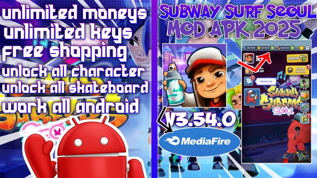 TERBARU!!SUBWAY SURFERS MOD APK  NOVEMBER 2025 V3.54.0 |FREE SHOPPING UNLIMITED MONEY DAN KEYS