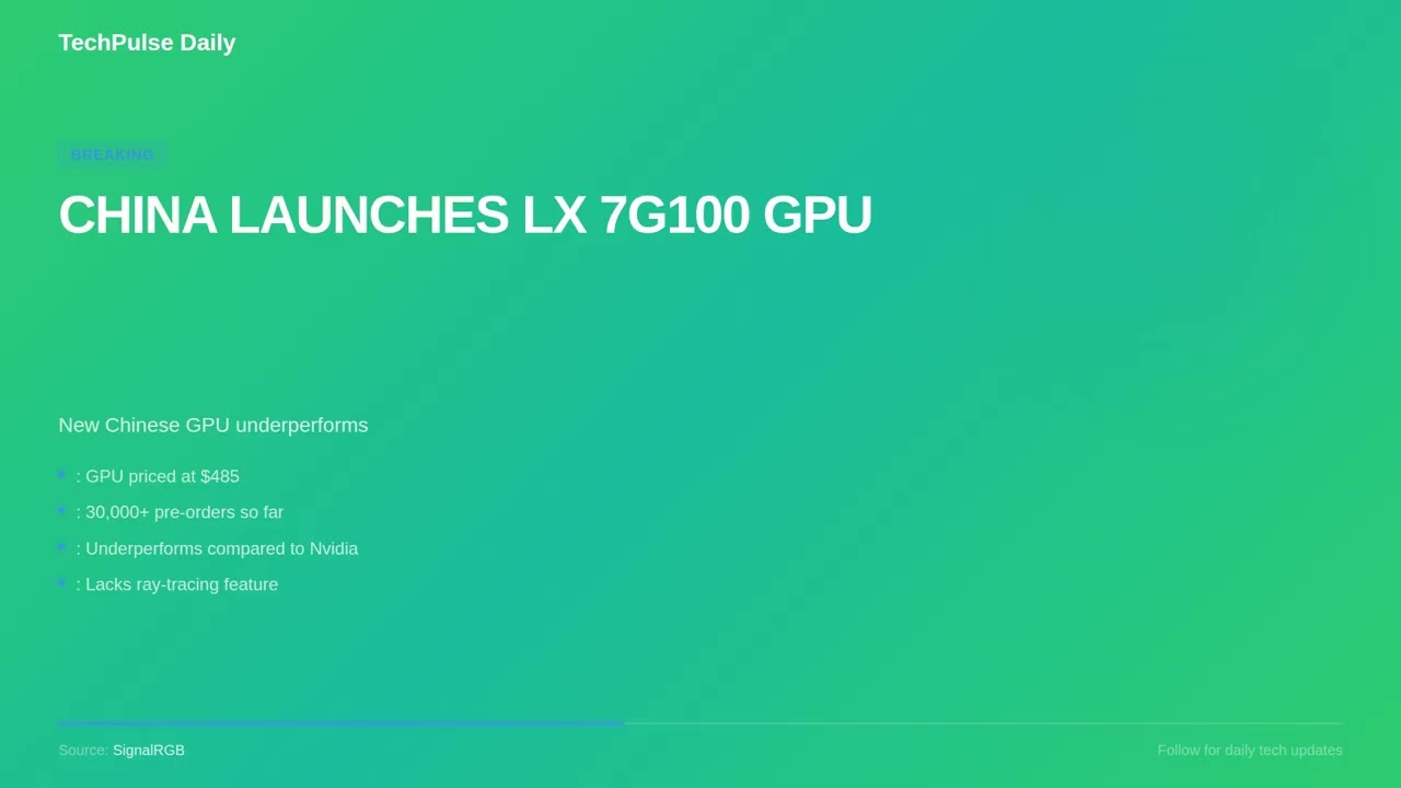 CHINA LAUNCHES LX 7G100 GPU #Shorts