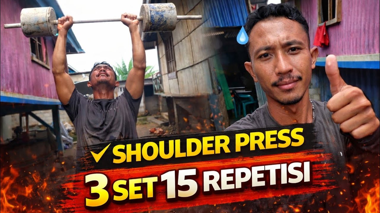 Latihan Bahu di Rumah Pakai Alat Gym Buatan Sendiri | 3 Set 15 Repetisi