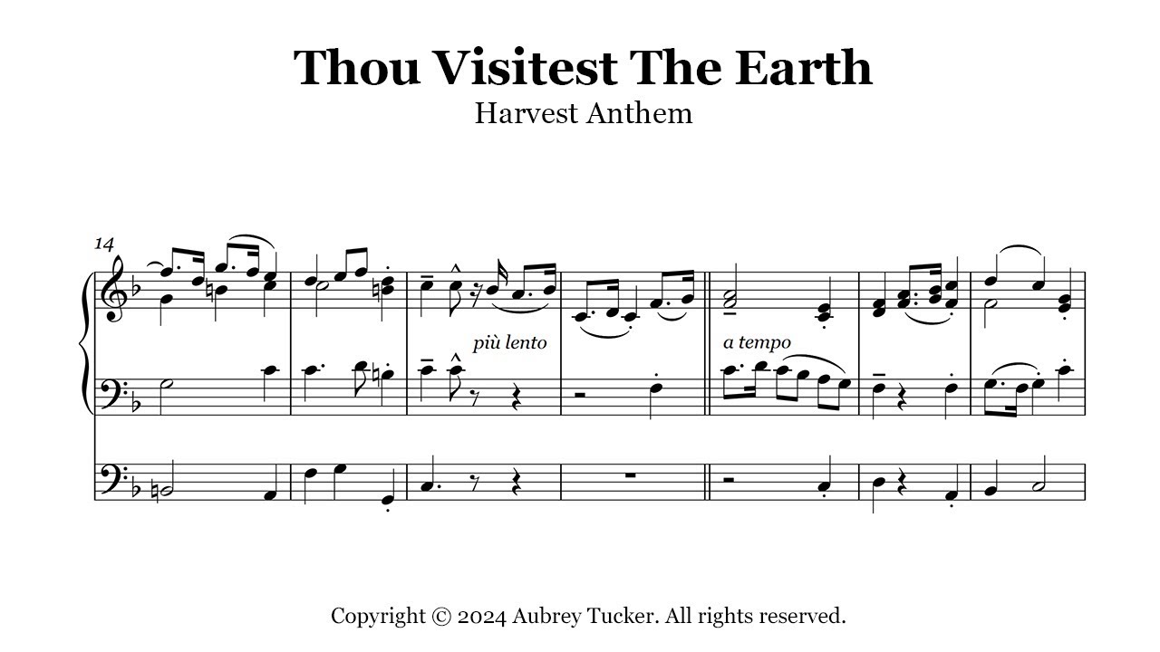 Organ: Thou Visitest The Earth (Harvest Anthem) - Maurice Greene