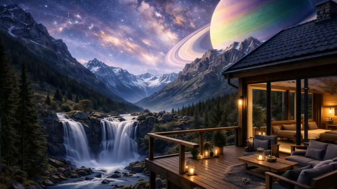 Stay Here Until You Fall Asleep 🌌 Waterfall & River Sounds