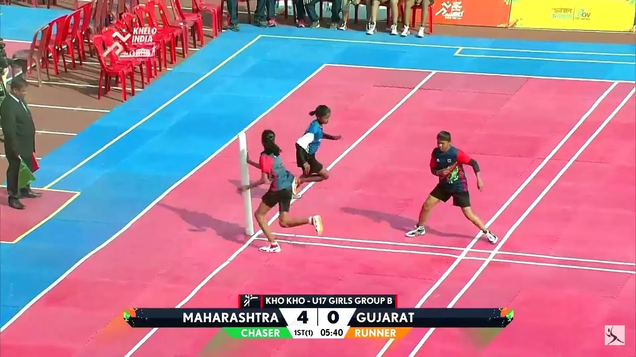 Kho Kho Under17 Girls Match - Maharashtra Vs Gujarat | Khelo India Youth Games 2020