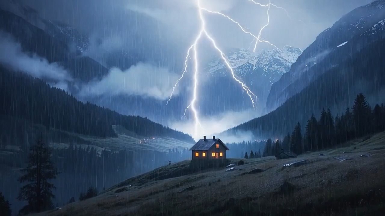 Massive Lightning Storm Over the City 🌩️ | Powerful Thunder & Heavy Rain for Deep Sleep