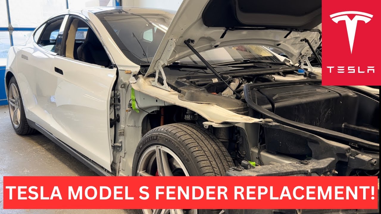 Замена крыла Tesla Model S!
