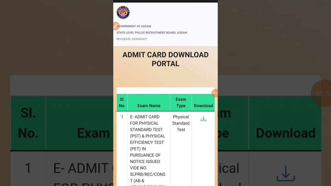 How to download Assam Police Admit card 2024 #assamjobguide #shorts