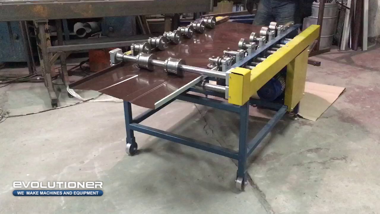 Standing seam roofing machine F3  Forming of the double standing seam roof panel