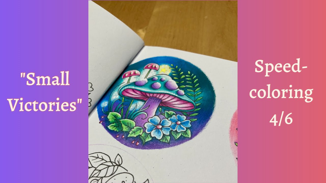 Speedcoloring Small Victories/ Kleine Wunderwelten Johanna Basford Prismacolor colored pencils 4/6